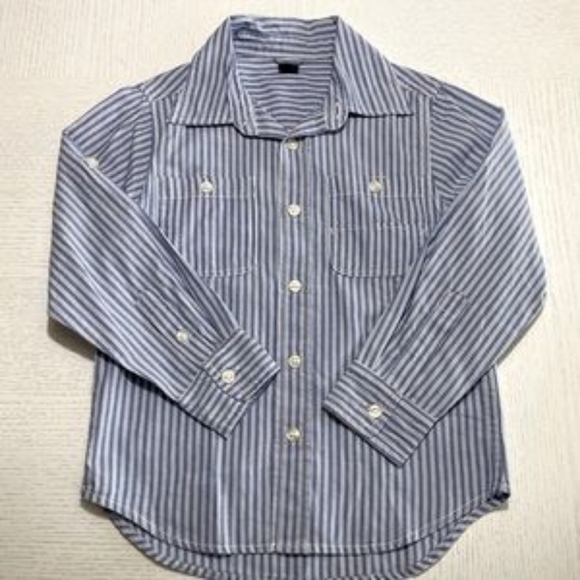 Express essential button up blouse, size s, blue and white - Picture 1 of 2